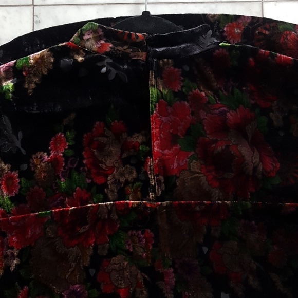 Zara Dresses Zara Velvet Floral Dress In Black Poshmark